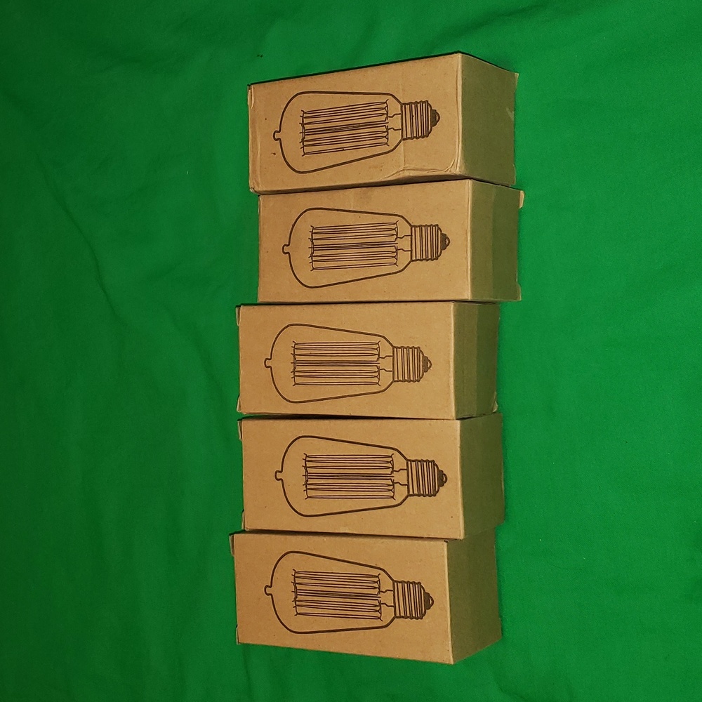Dicuno ST64 Edison 60W Vintage Dimmable Daylight White Bulbs 5 Pack New In Box